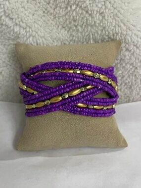 Boho Multi Strand Beaded Cuff Bracelet